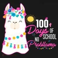 No Probllama 100 Days Of School Long Sleeve Shirt thumb 2