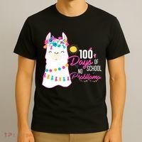 No Probllama 100 Days Of School T-Shirt thumb 3