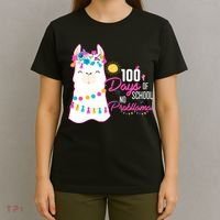 No Probllama 100 Days Of School T-Shirt thumb 4