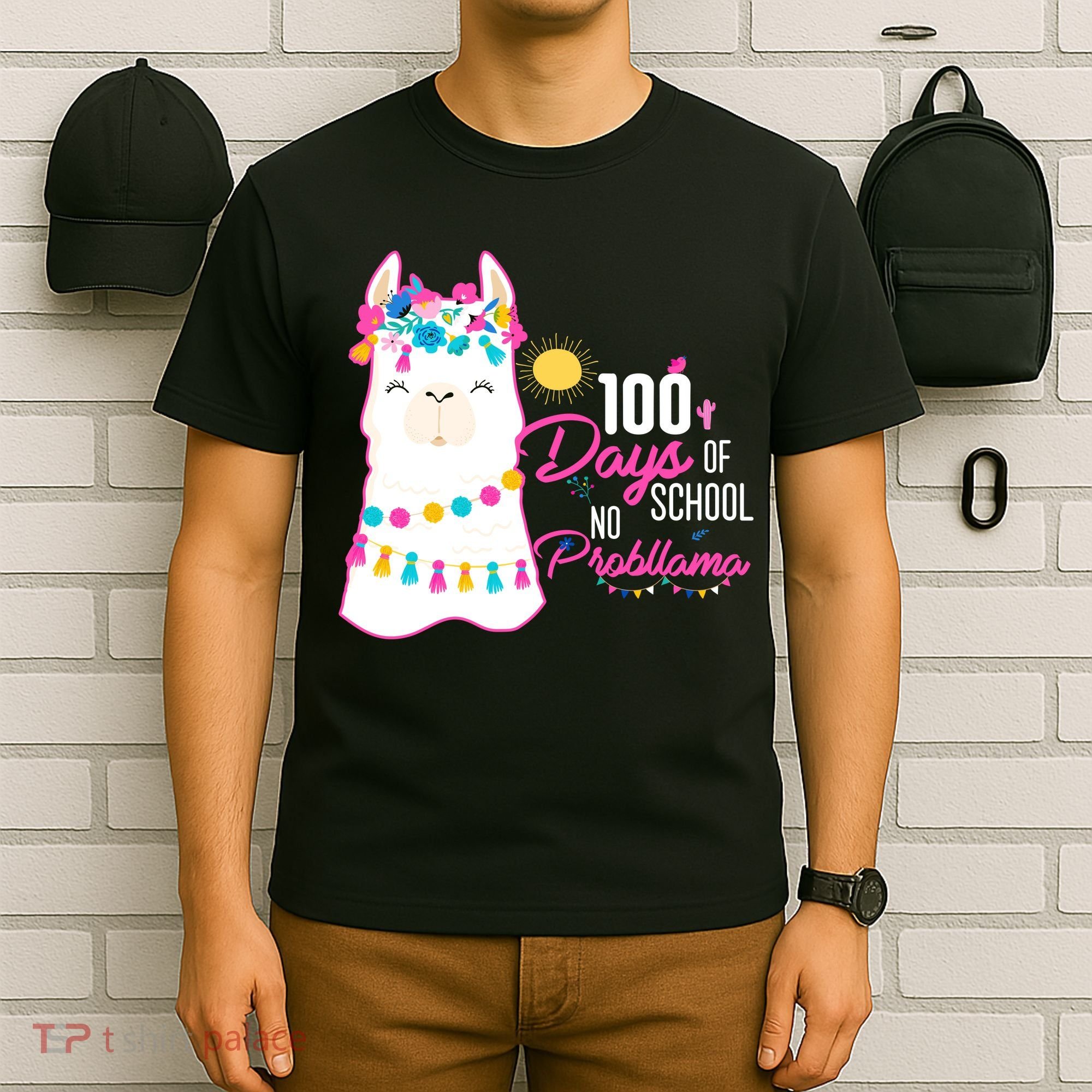 No Probllama 100 Days Of School T-Shirt