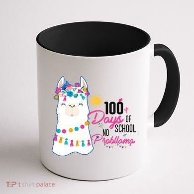No Probllama 100 Days Of School Coffee Mug back
