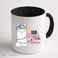 No Probllama 100 Days Of School Coffee Mug thumb 1