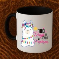 No Probllama 100 Days Of School Coffee Mug thumb 2