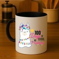 No Probllama 100 Days Of School Coffee Mug thumb 4