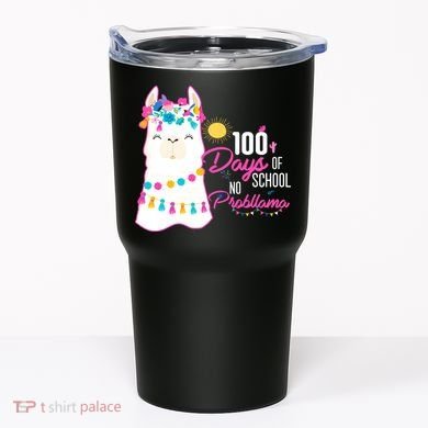 No Probllama 100 Days Of School Tumbler