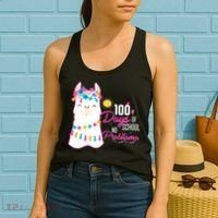 No Probllama 100 Days Of School Women's Tank Top thumb 2