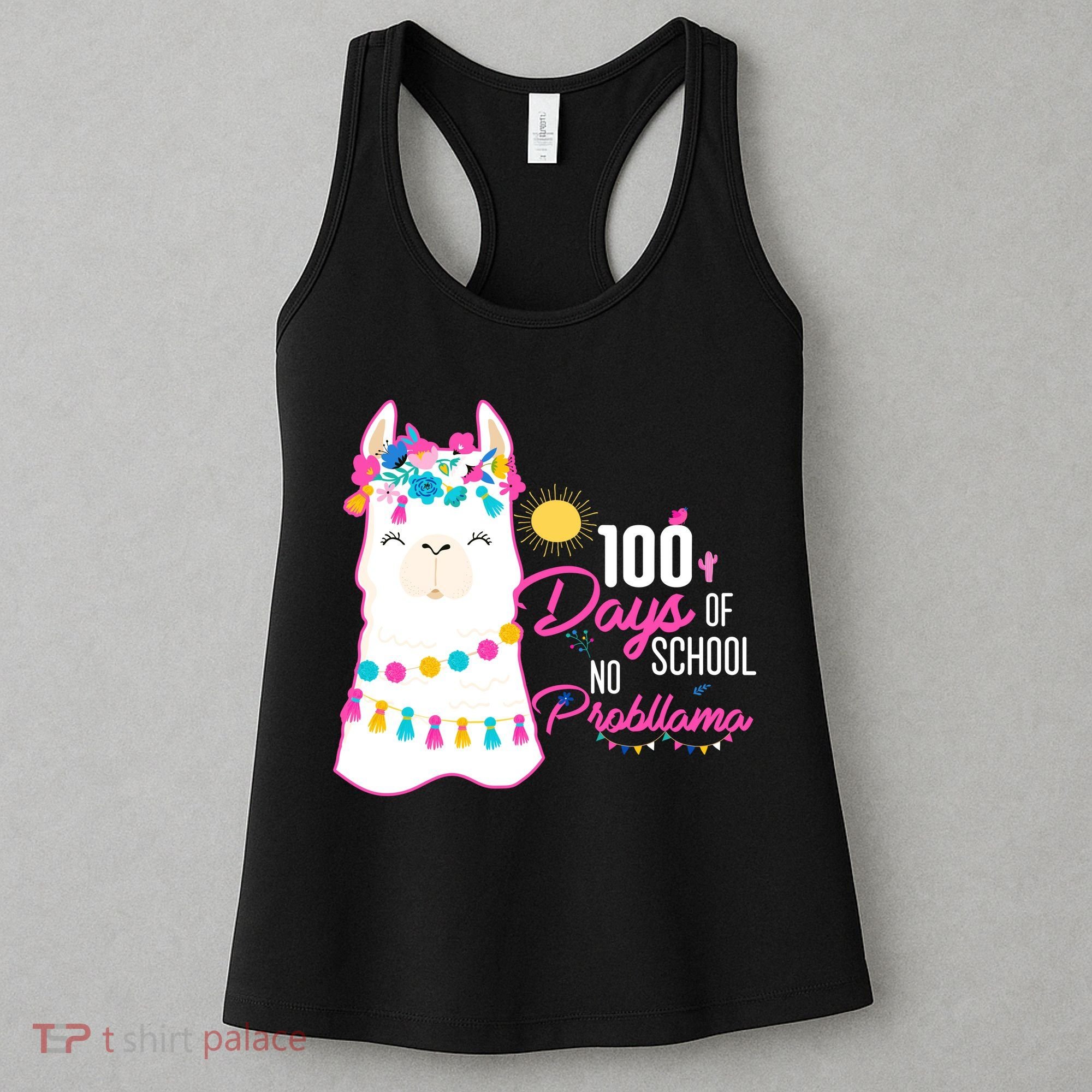 No Probllama 100 Days Of School Women's Tank Top