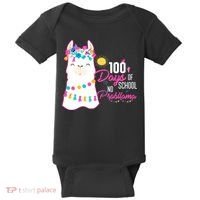 No Probllama 100 Days Of School Baby Bodysuit thumb 0