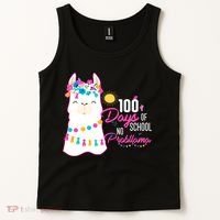 No Probllama 100 Days Of School Tank Top thumb 2