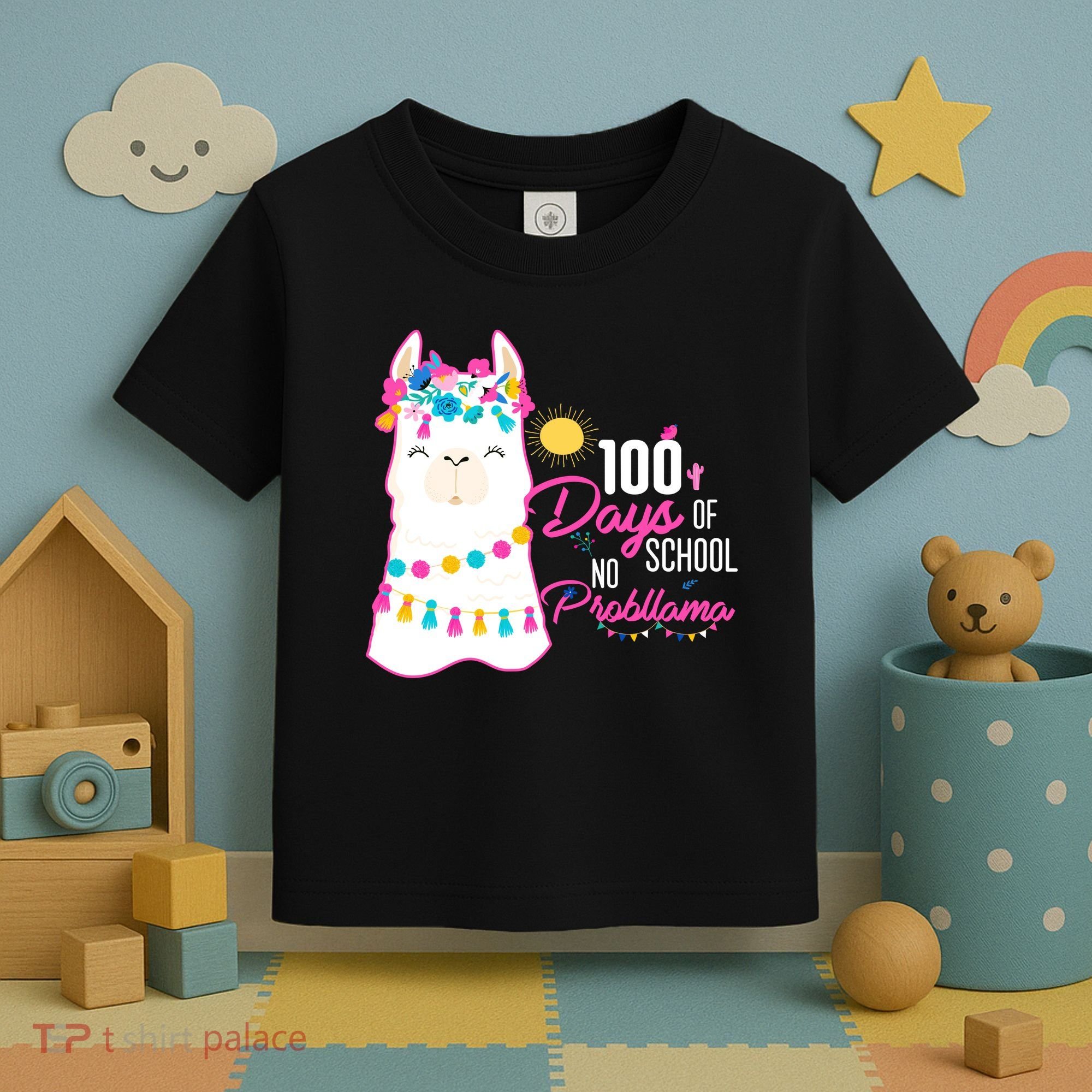 No Probllama 100 Days Of School Toddler T-Shirt