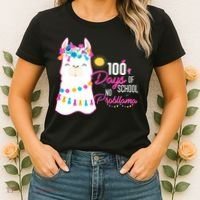 No Probllama 100 Days Of School Women's T-Shirt thumb 2