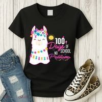 No Probllama 100 Days Of School Women's T-Shirt thumb 3