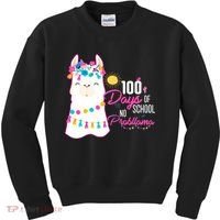 No Probllama 100 Days Of School Kids Sweatshirt thumb 0