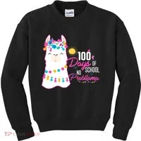 No Probllama 100 Days Of School Kids Sweatshirt thumb 0