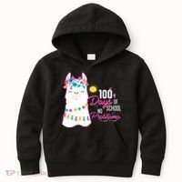 No Probllama 100 Days Of School Kids Hoodie thumb 0
