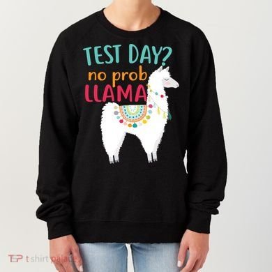 No Probllama Rock The Test Funny Women's Sweatshirt