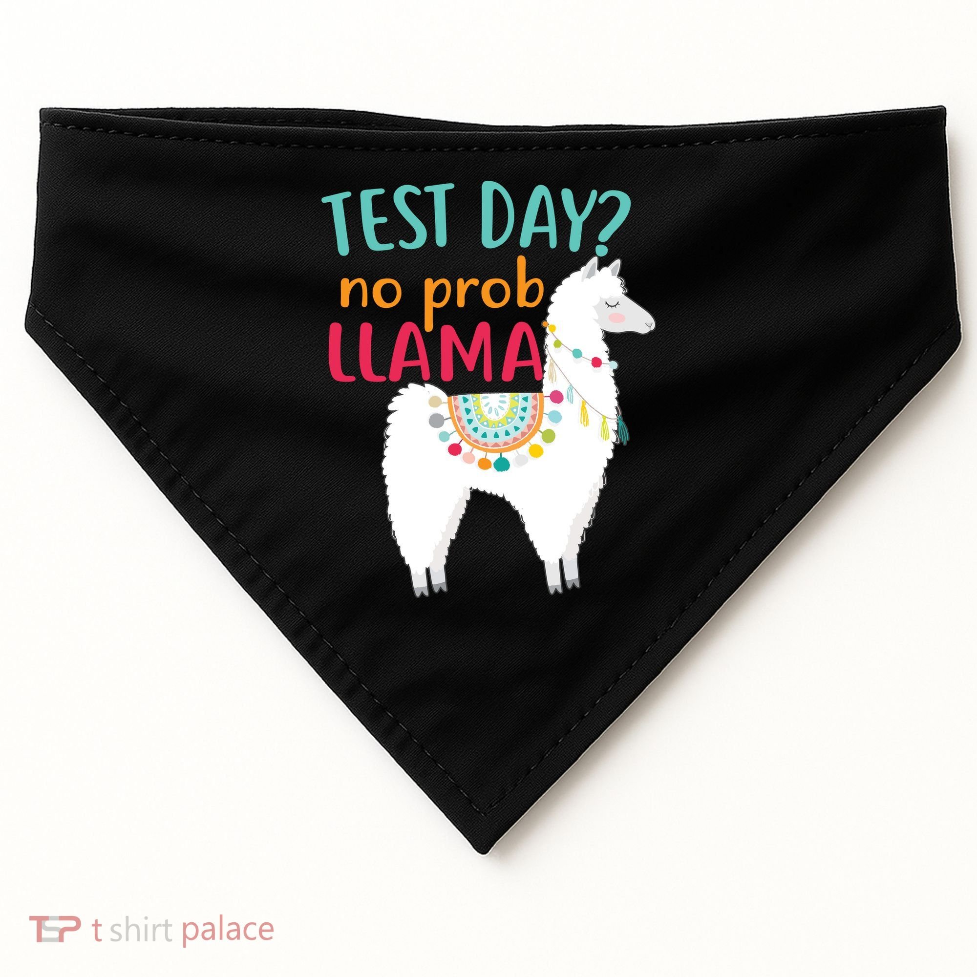 No Probllama Rock The Test Funny USA-Made Doggie Bandana