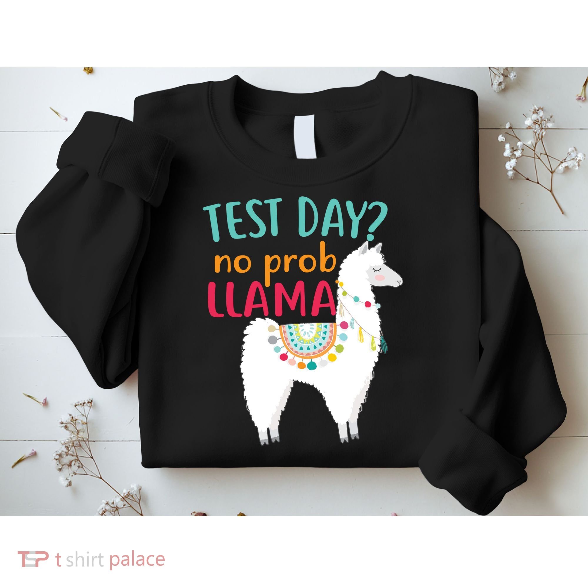 No Probllama Rock The Test Funny Sweatshirt