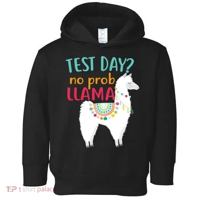 No Probllama Rock The Test Funny Toddler Hoodie