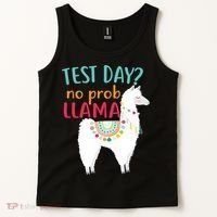 No Probllama Rock The Test Funny Tank Top thumb 2