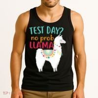 No Probllama Rock The Test Funny Tank Top thumb 3