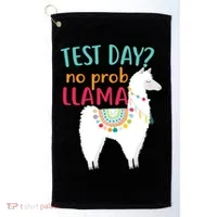 No Probllama Rock The Test Funny Golf Towel thumb 0