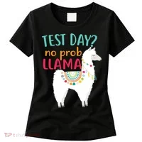 No Probllama Rock The Test Funny Women's T-Shirt thumb 0