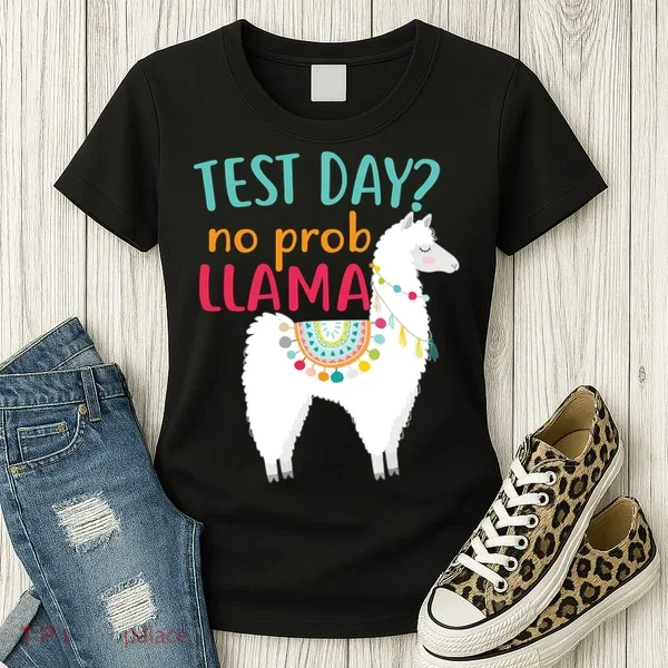 No Probllama Rock The Test Funny Women's T-Shirt
