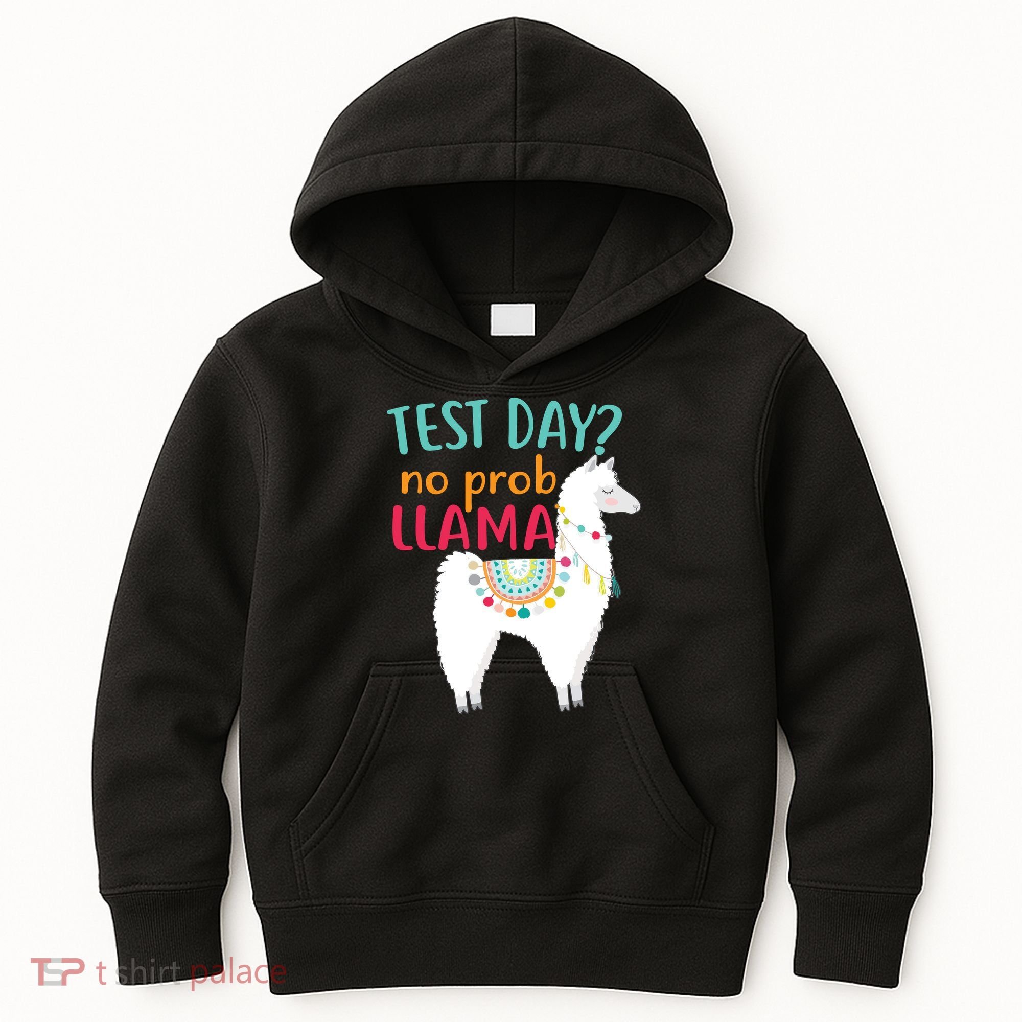 No Probllama Rock The Test Funny Kids Hoodie