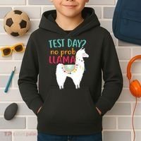 No Probllama Rock The Test Funny Kids Hoodie thumb 2