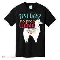 No Probllama Rock The Test Funny Kids T-Shirt thumb 0