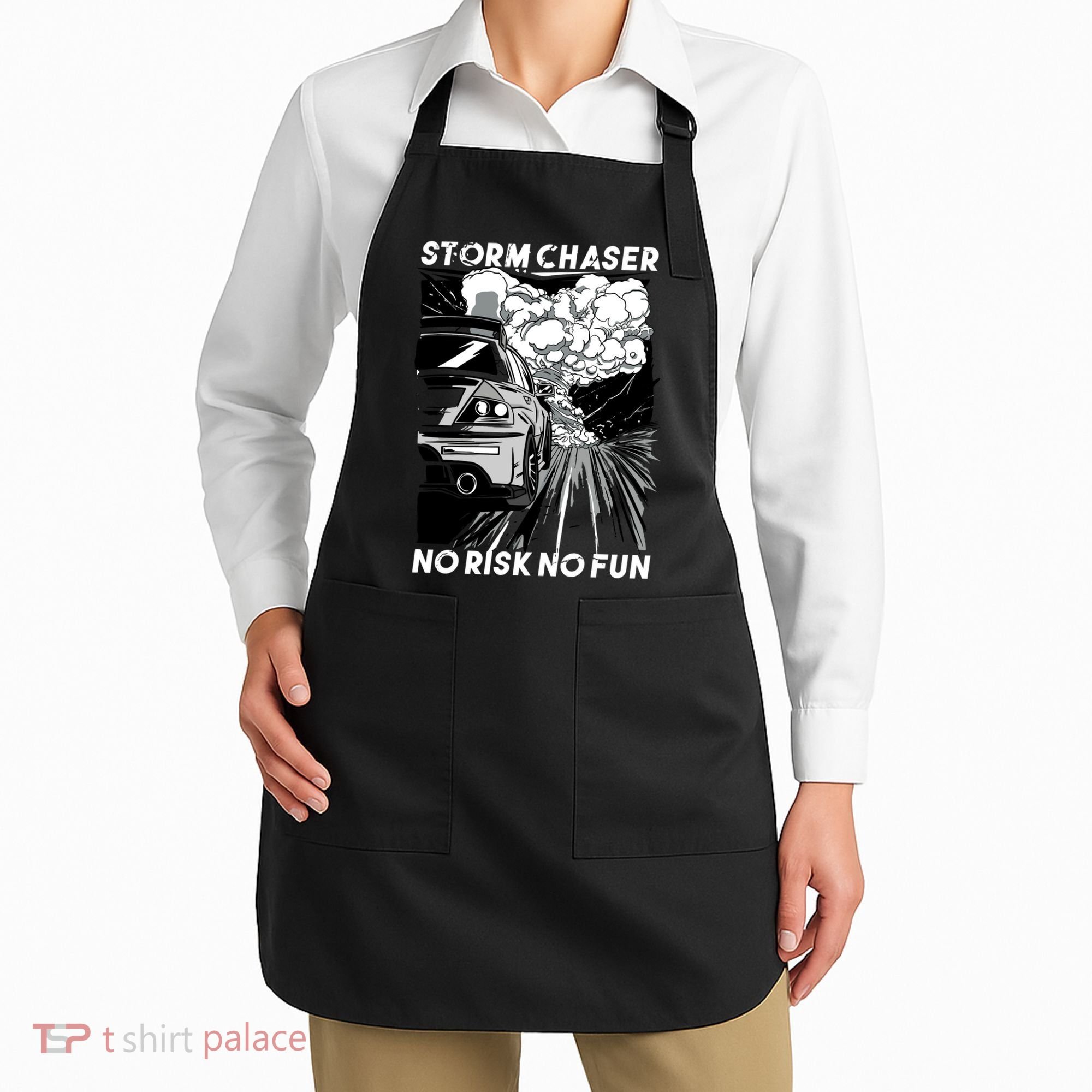 No Risk No Fun Car Racing Apron
