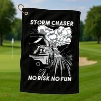 No Risk No Fun Car Racing Golf Towel thumb 1