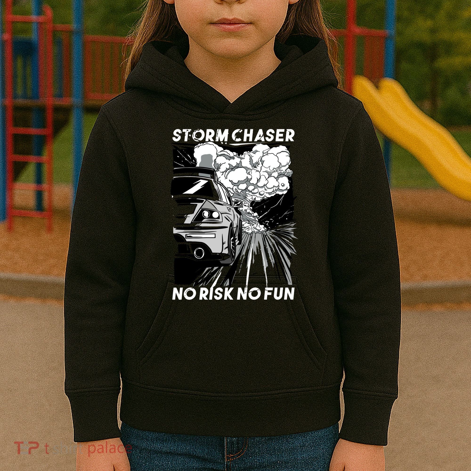No Risk No Fun Car Racing Kids Hoodie