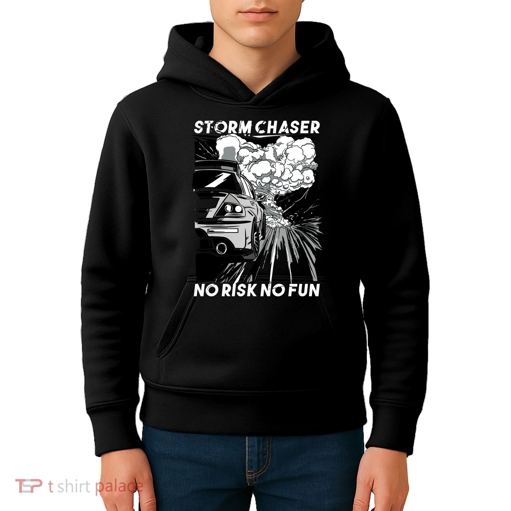 No Risk No Fun Car Racing Kids Hoodie