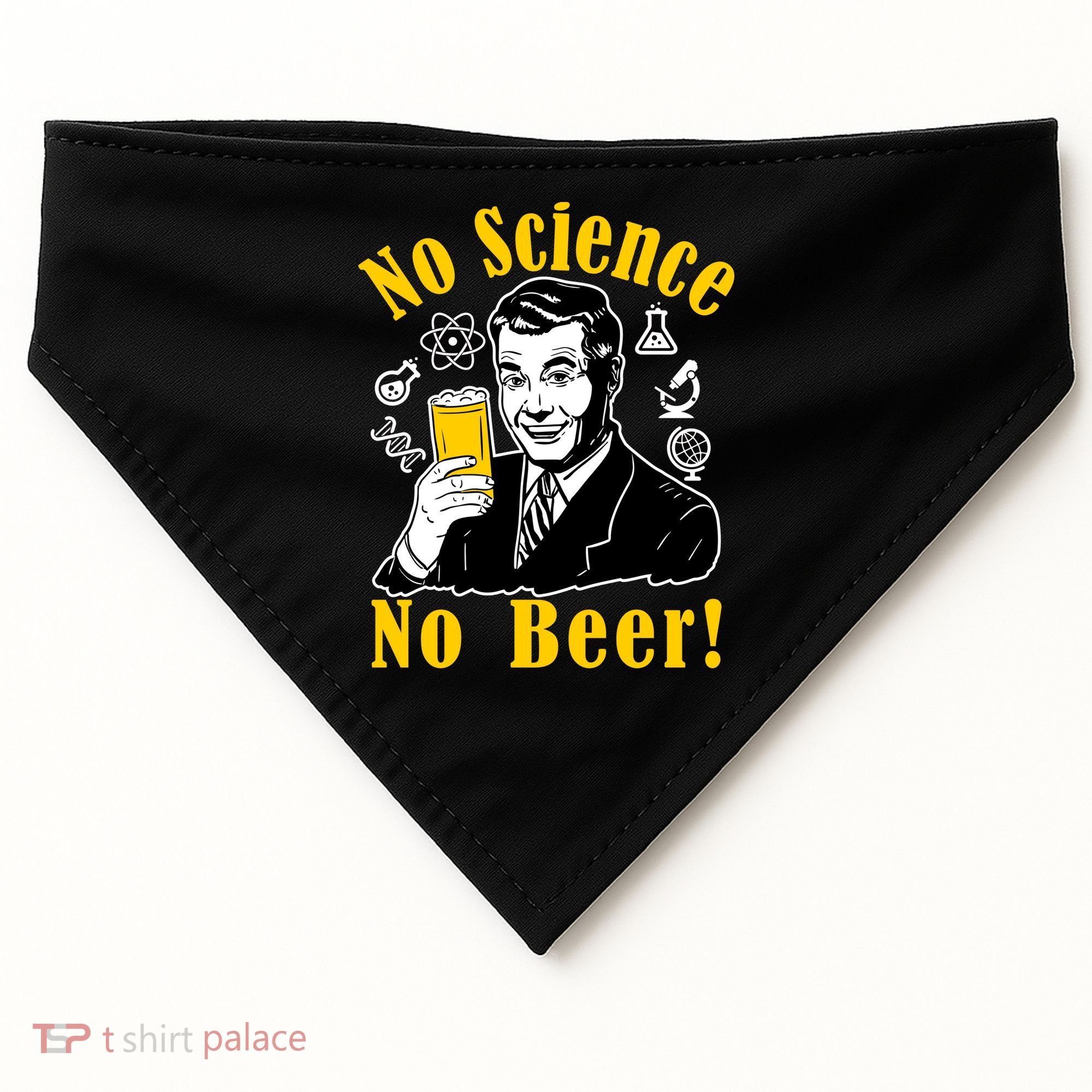 No Science No Beer - Beer Guy Science Logos USA-Made Doggie Bandana