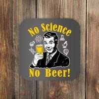 No Science No Beer - Beer Guy Science Logos Coaster thumb 0