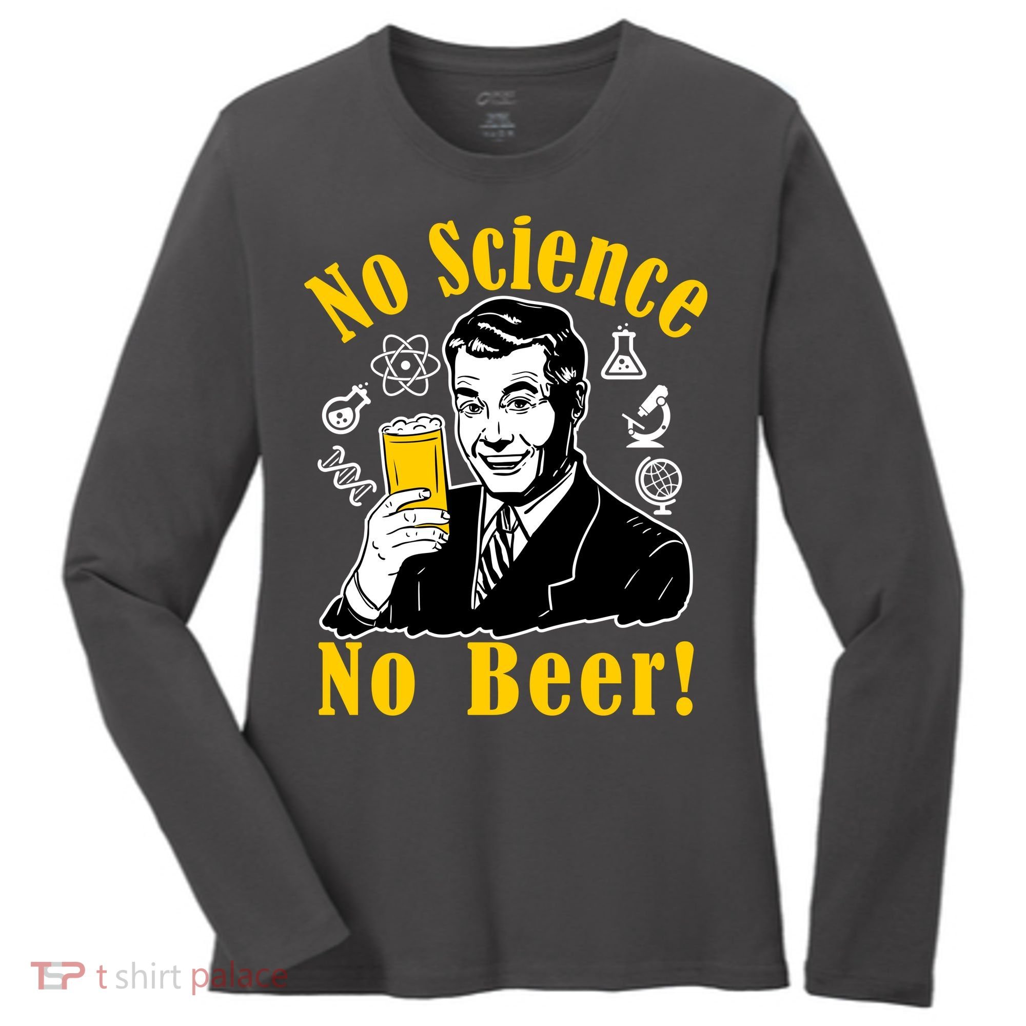 No Science No Beer - Beer Guy Science Logos Women's Long Sleeve Shirt