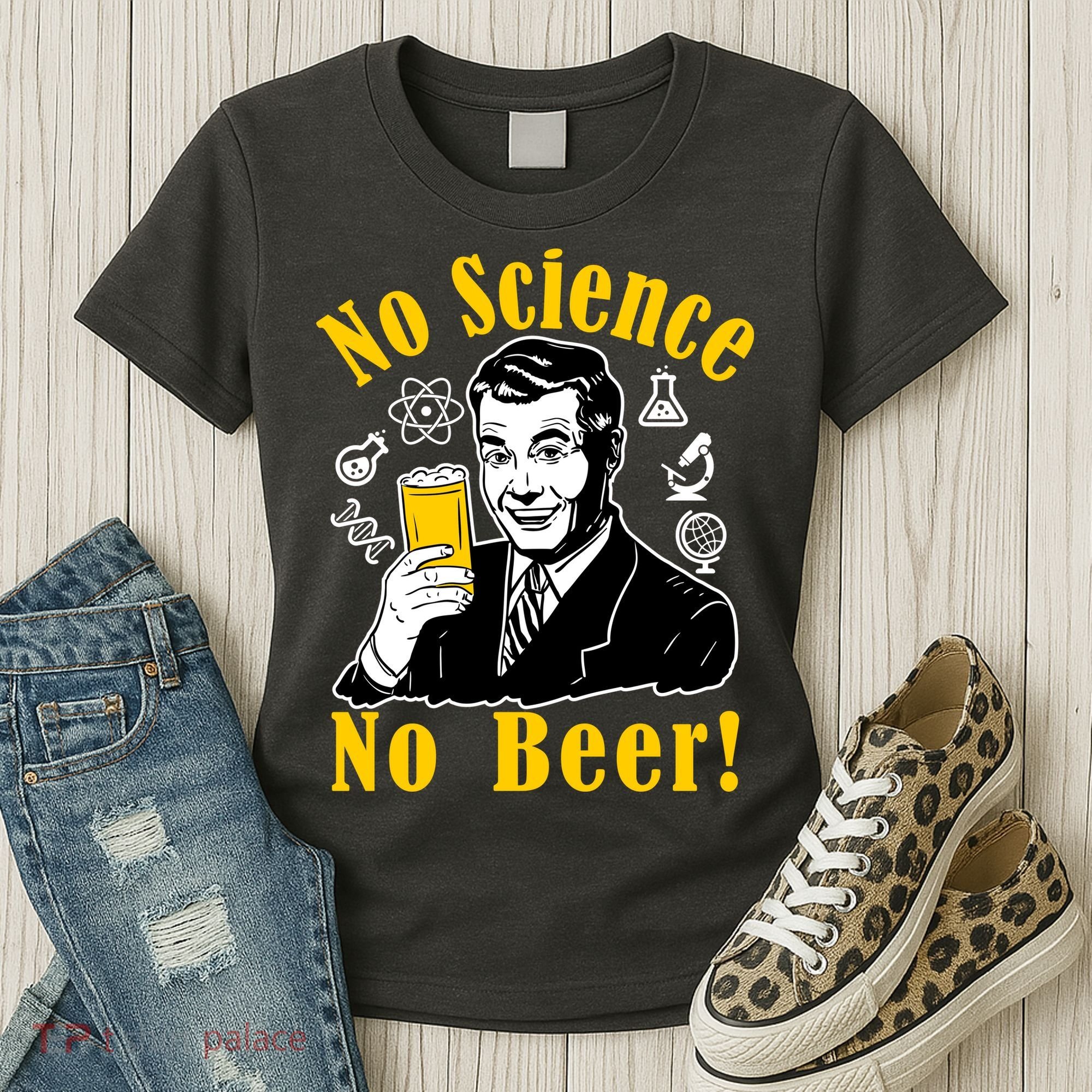 No Science No Beer - Beer Guy Science Logos Women's T-Shirt