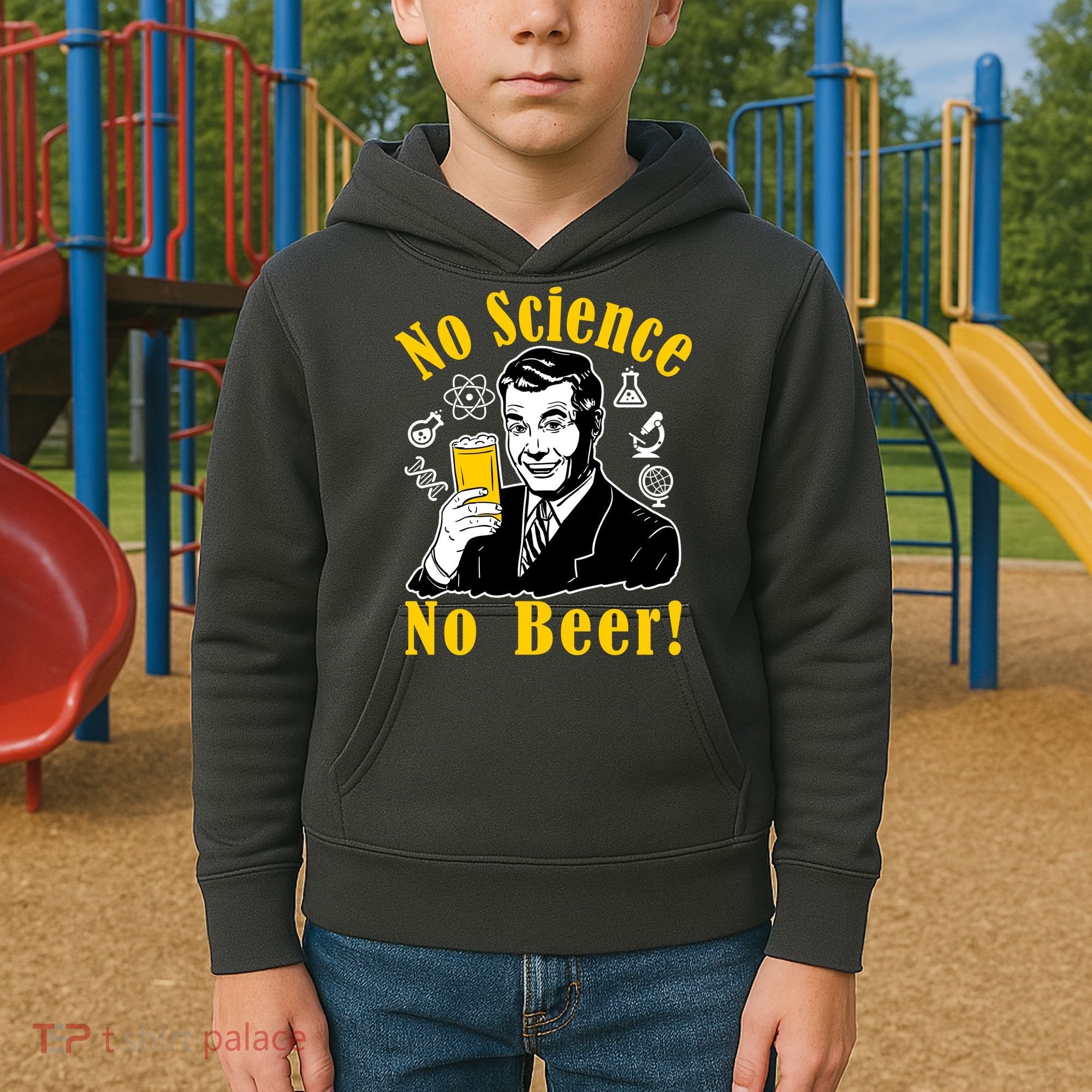 No Science No Beer - Beer Guy Science Logos Kids Hoodie