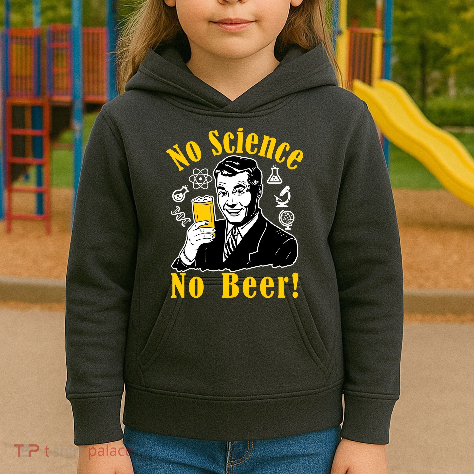 No Science No Beer - Beer Guy Science Logos Kids Hoodie