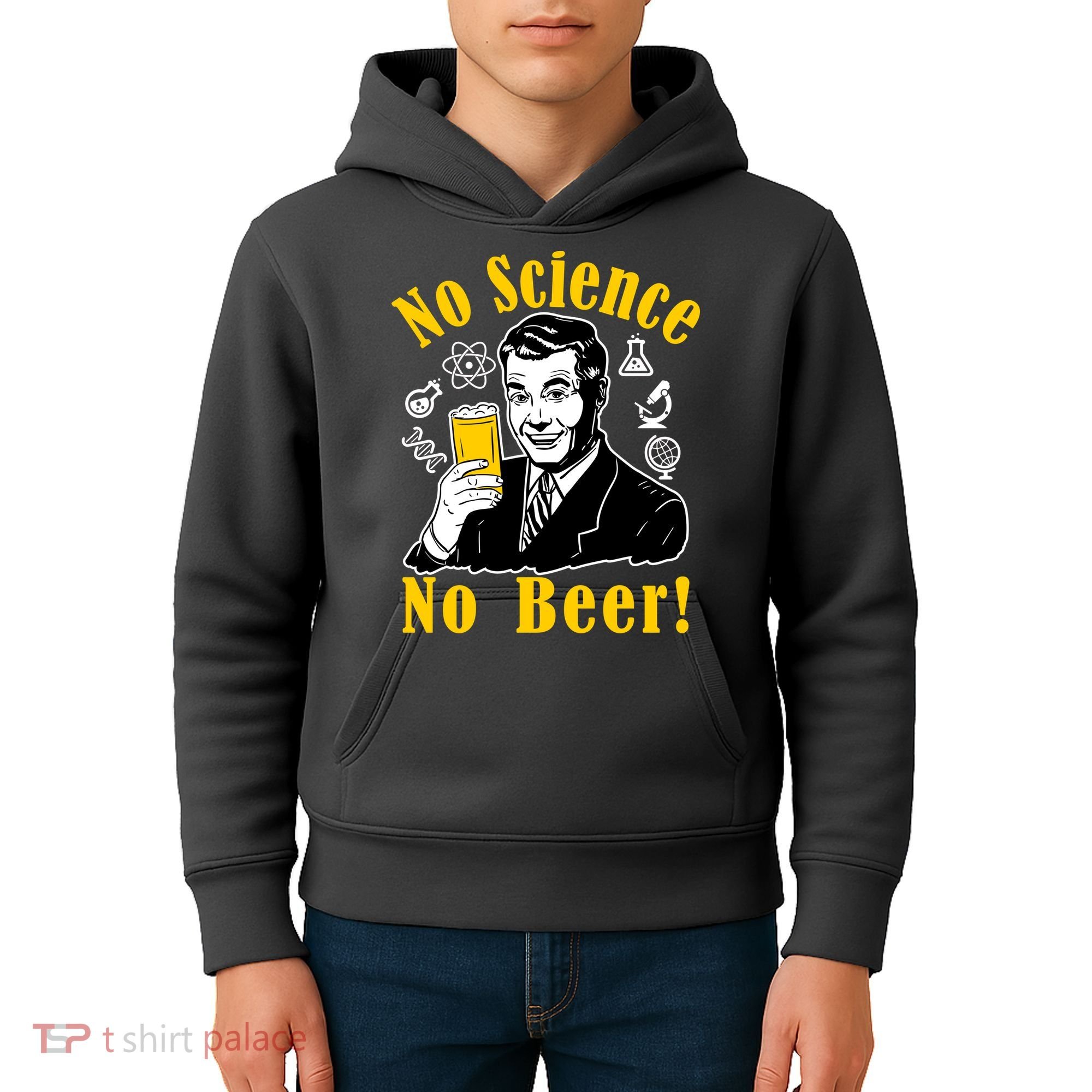 No Science No Beer - Beer Guy Science Logos Kids Hoodie