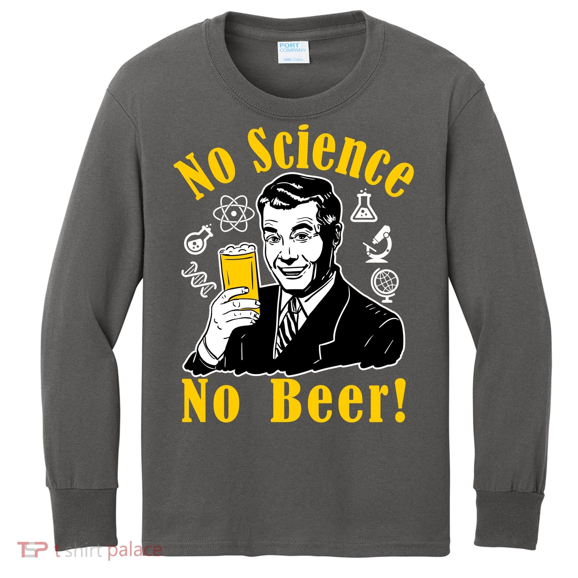 No Science No Beer - Beer Guy Science Logos Kids Long Sleeve Shirt