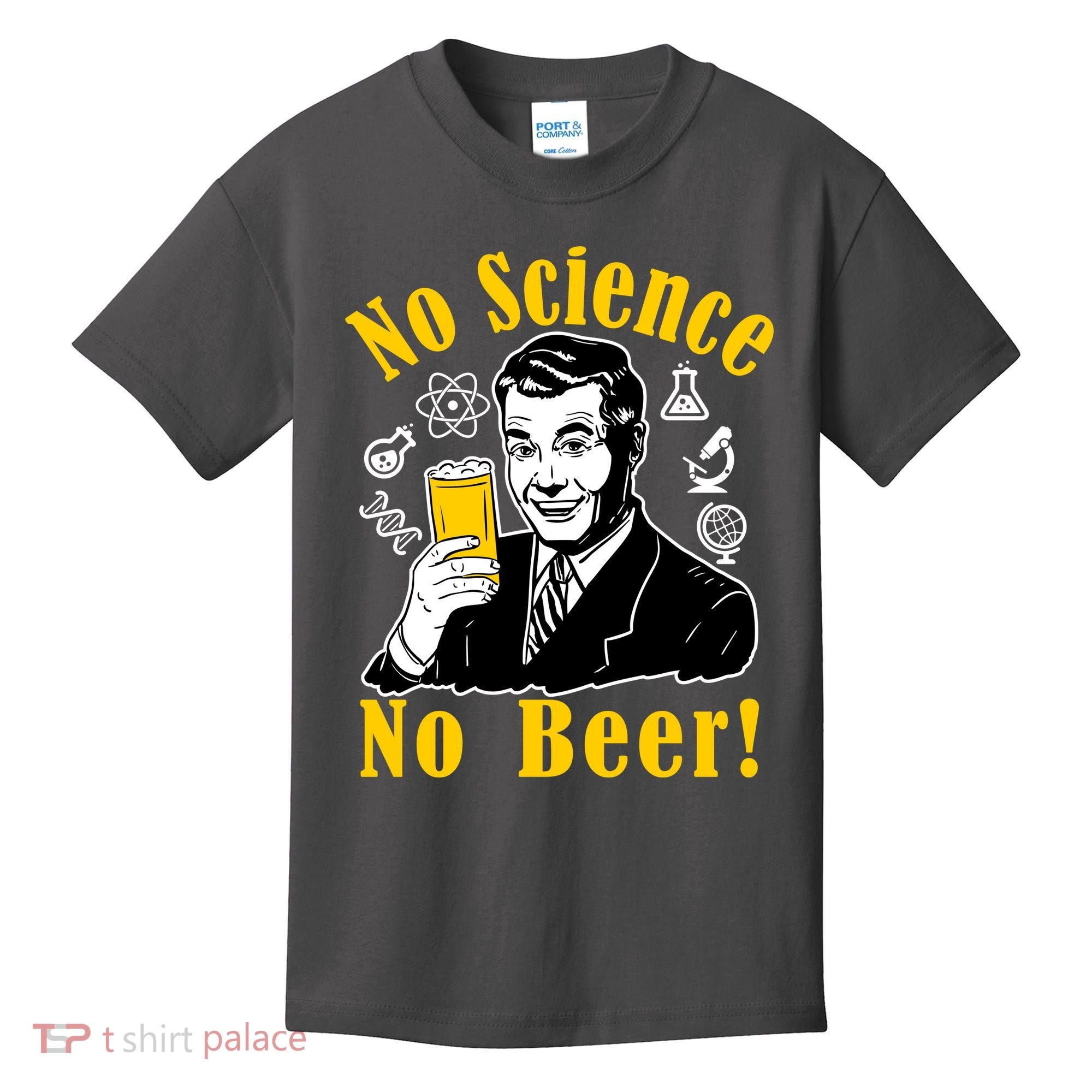No Science No Beer - Beer Guy Science Logos Kids T-Shirt