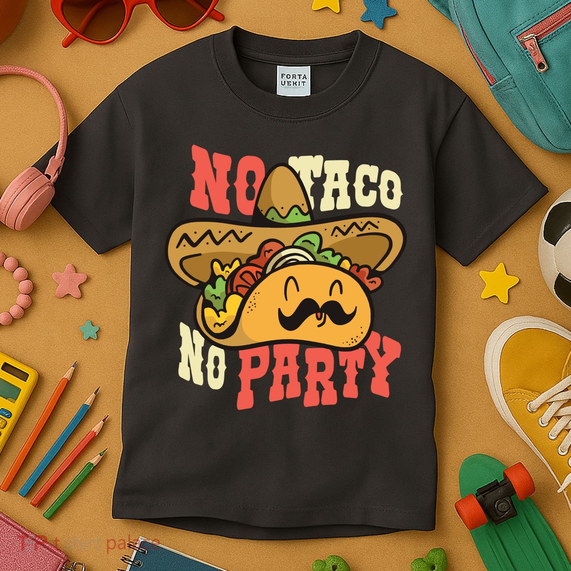 No Taco No Party Kids T-Shirt