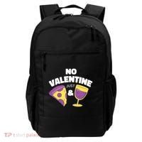 No Valentine Just Pizza And Wine Backpack thumb 0