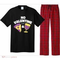 No Valentine Just Pizza And Wine Pajama Set thumb 0