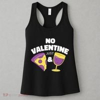 No Valentine Just Pizza And Wine Women's Tank Top thumb 3
