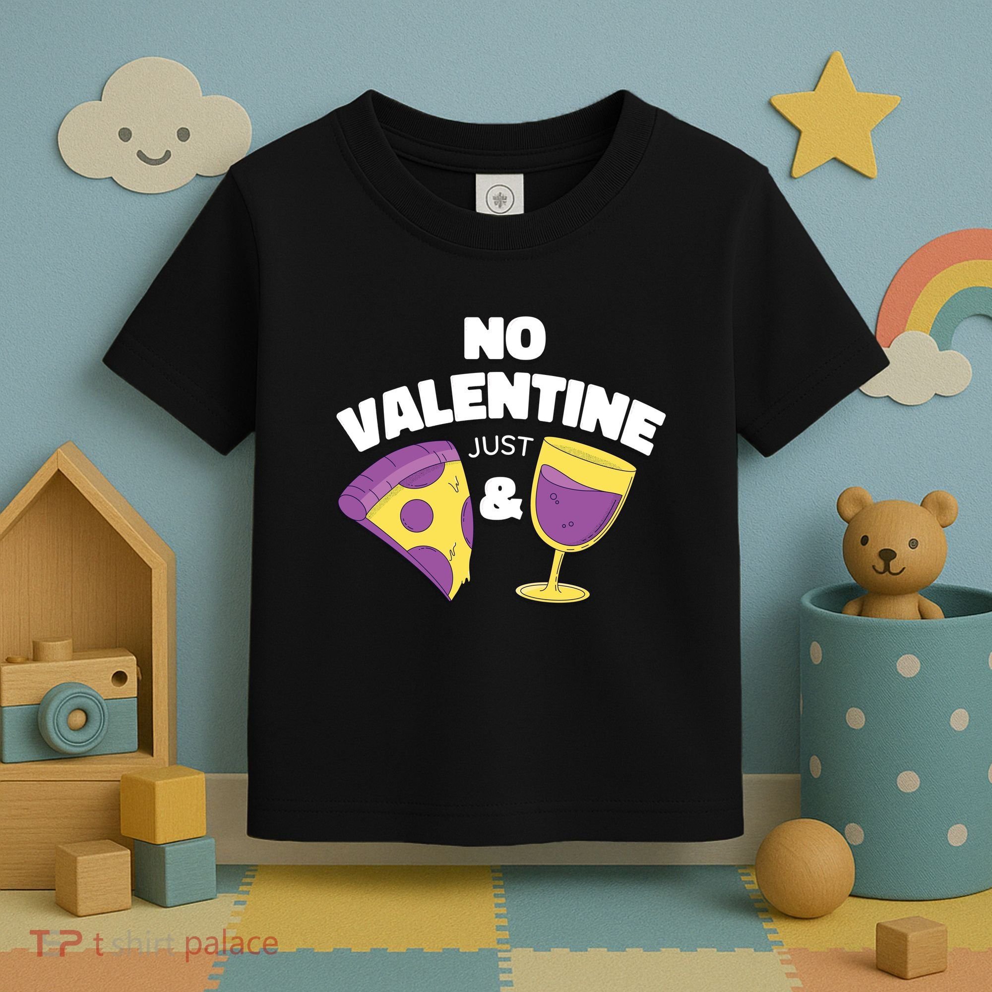 No Valentine Just Pizza And Wine Toddler T-Shirt