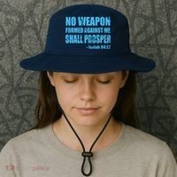 No Weapon Formed Against Me Shall Prosper Isaiah Bucket Hat thumb 3